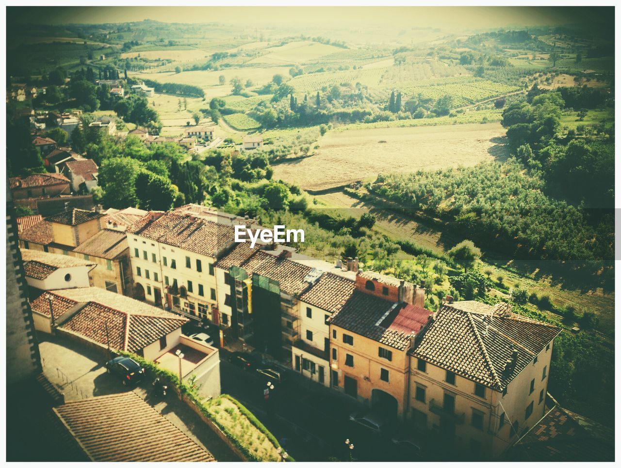 Elevated view of townhouses