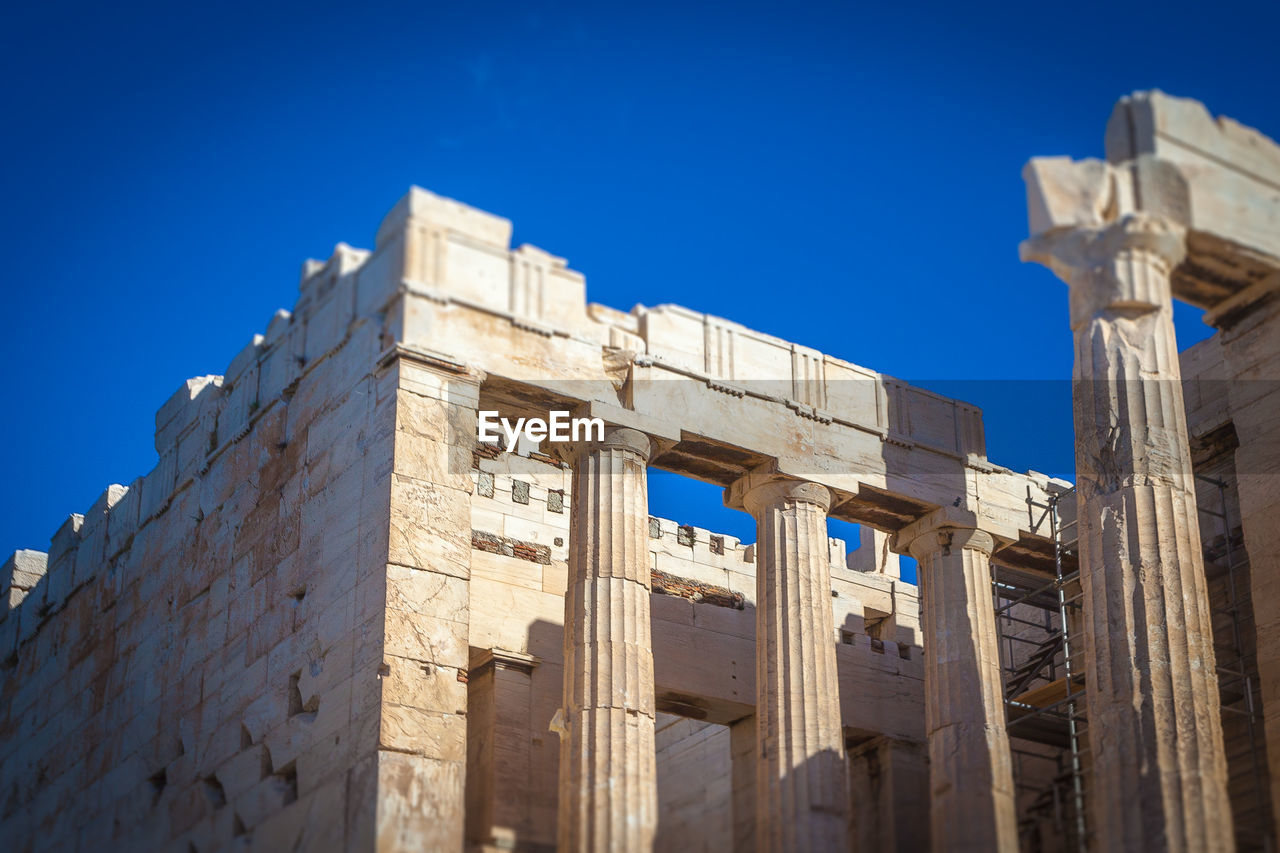 Detail of the propylaea in the acropolis of athens, greece