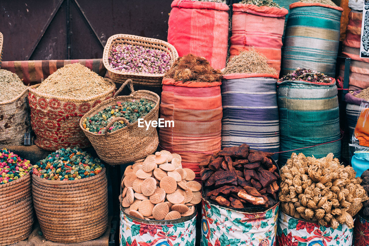 Full frame shot of various food for sale at market stall