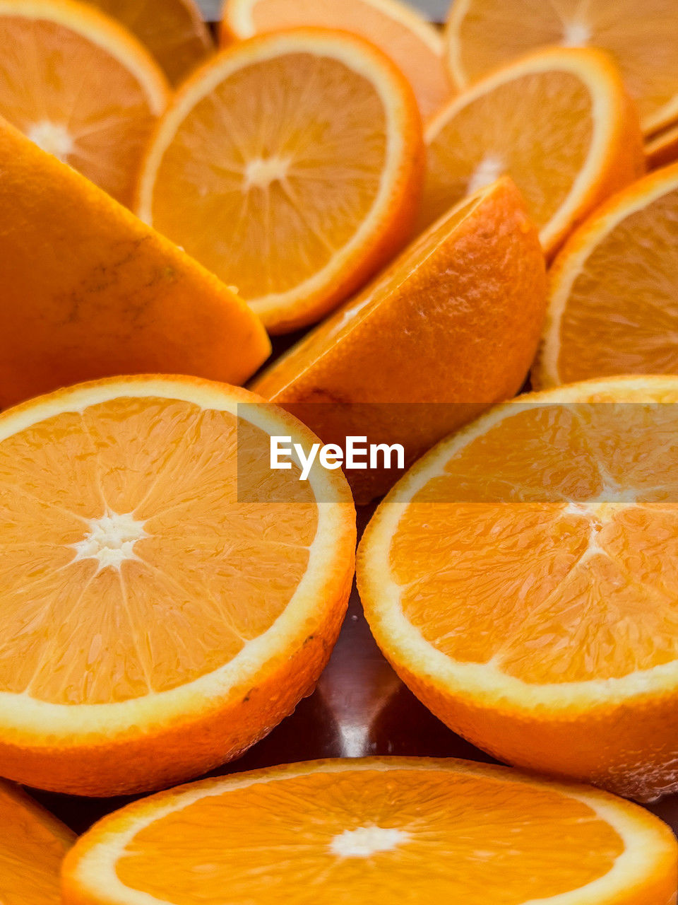 close-up of lemon slices