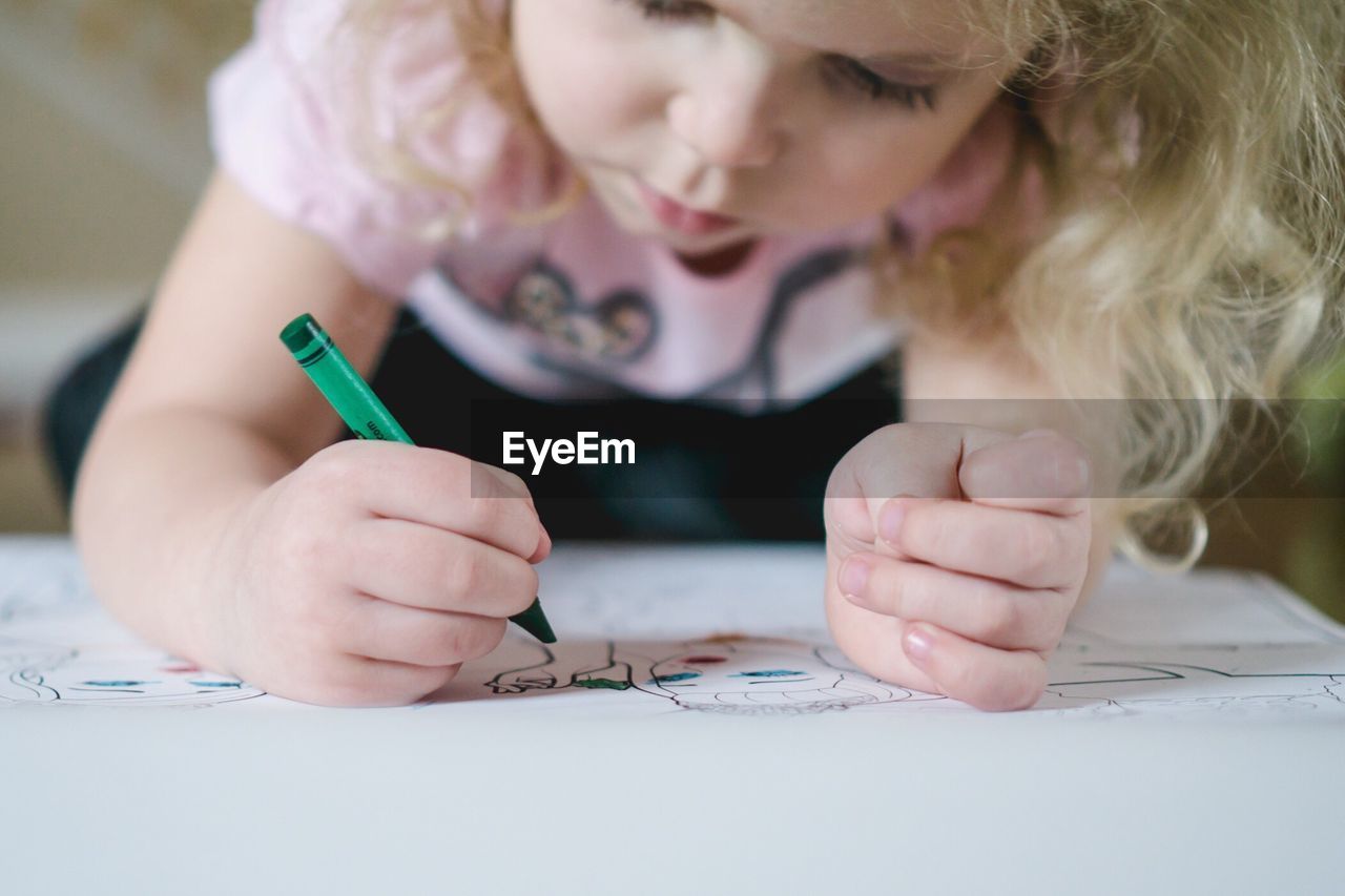 Young child coloring
