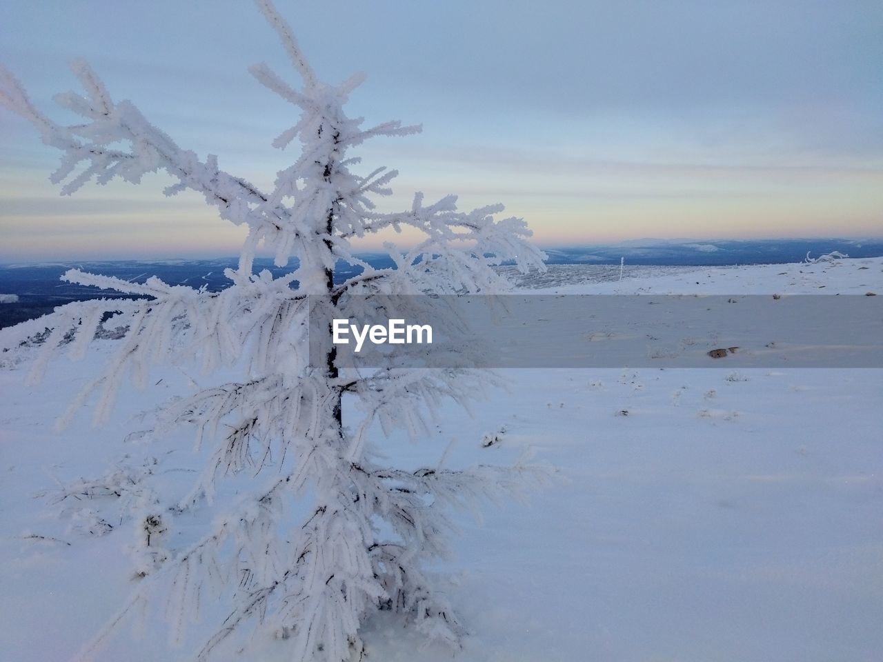 SNOW COVERED LAND AGAINST SKY