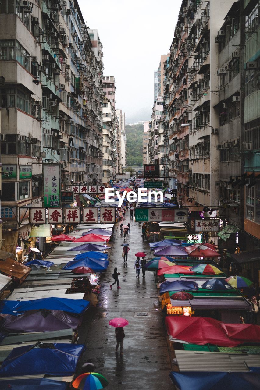 View of city street during rainy season