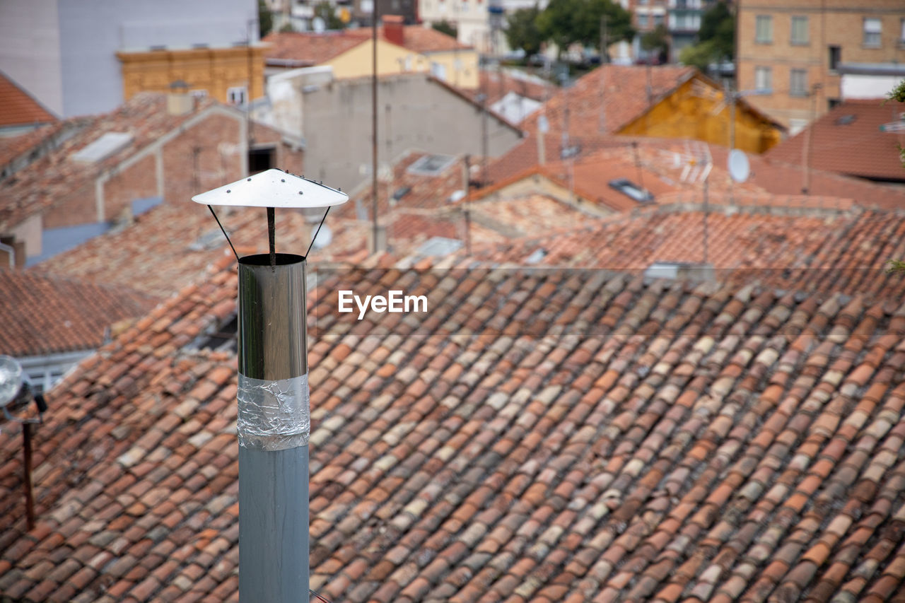 High angle view of roof outside building