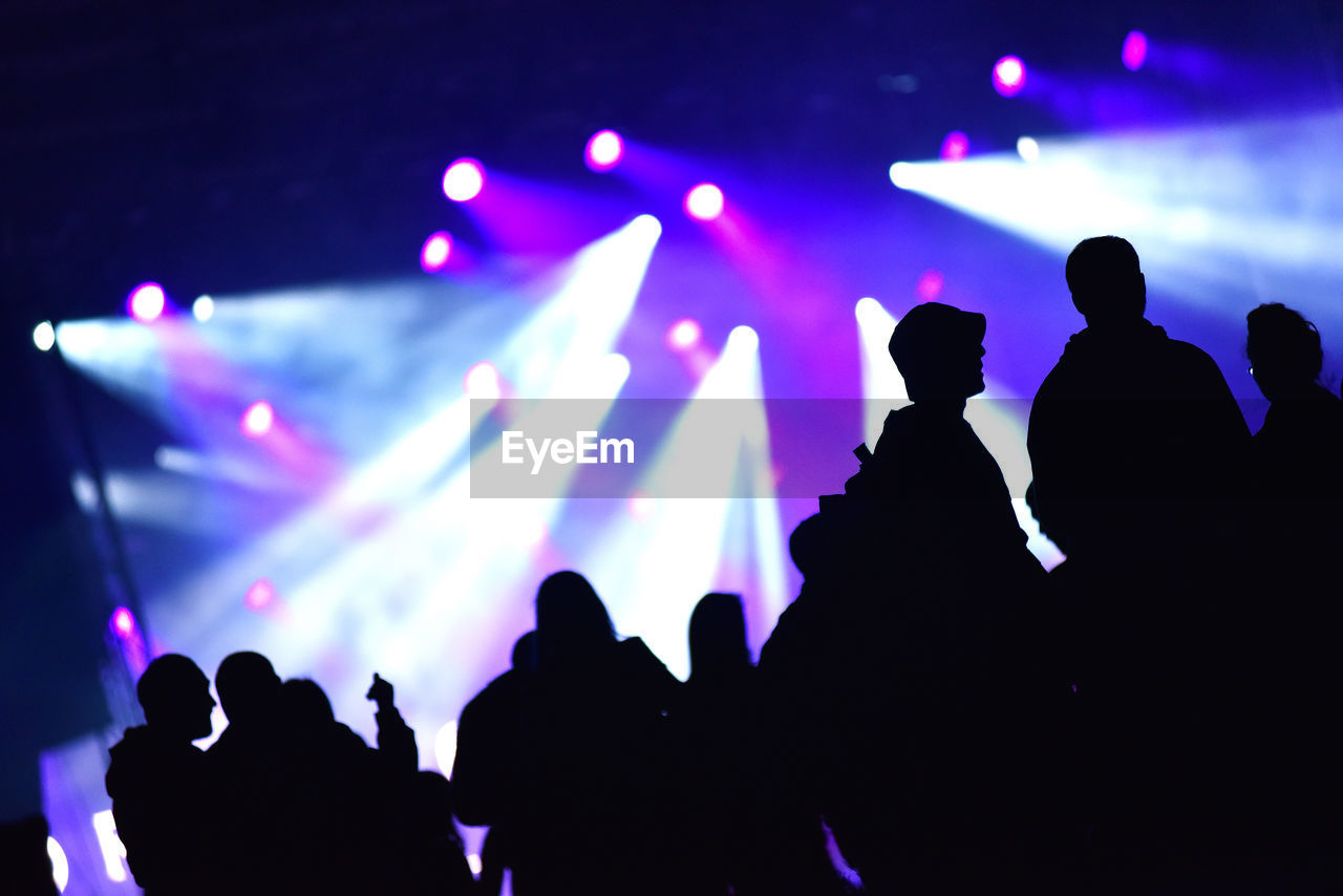 Silhouette people enjoying at music concert