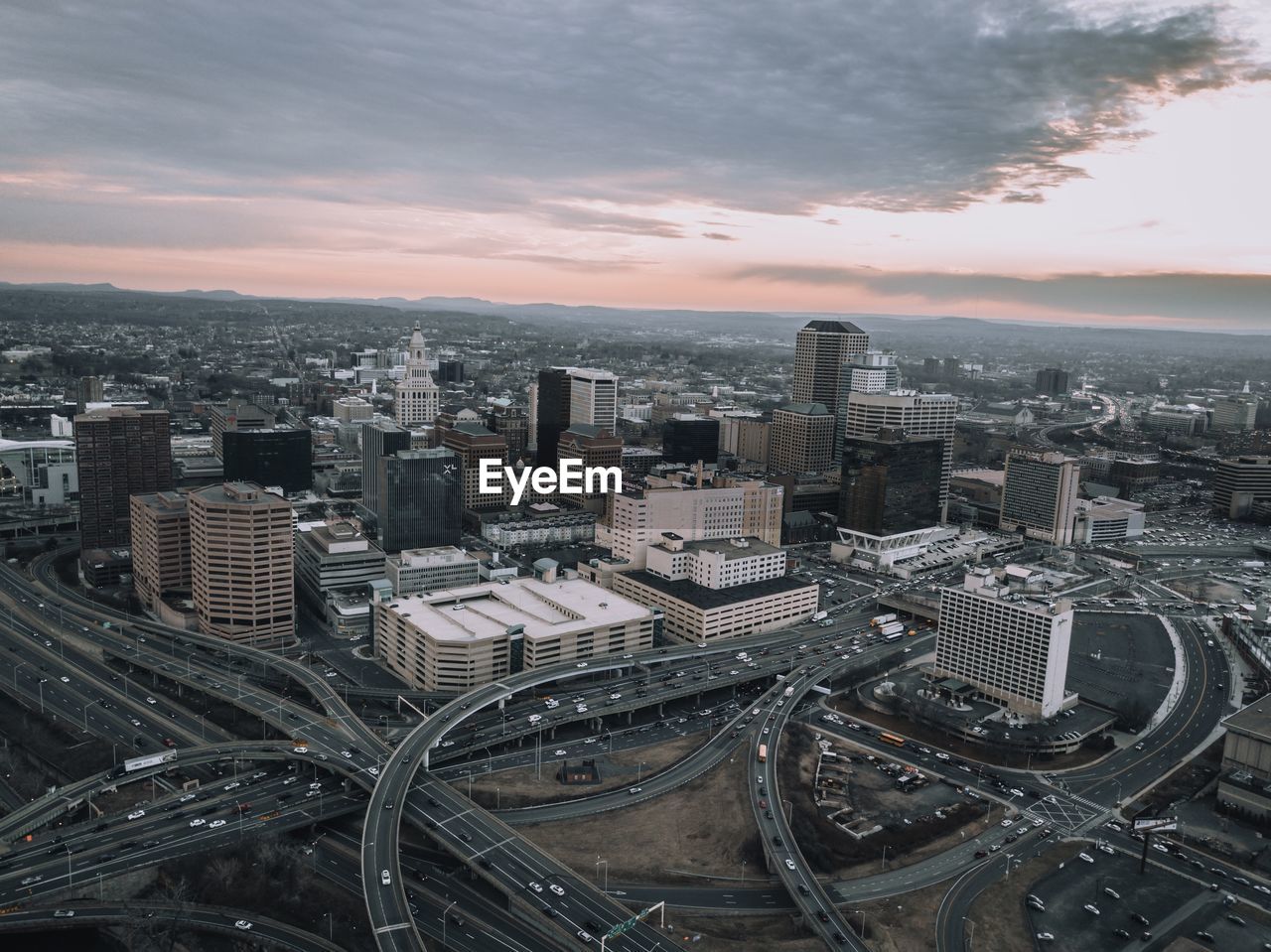 High angle view of cityscape