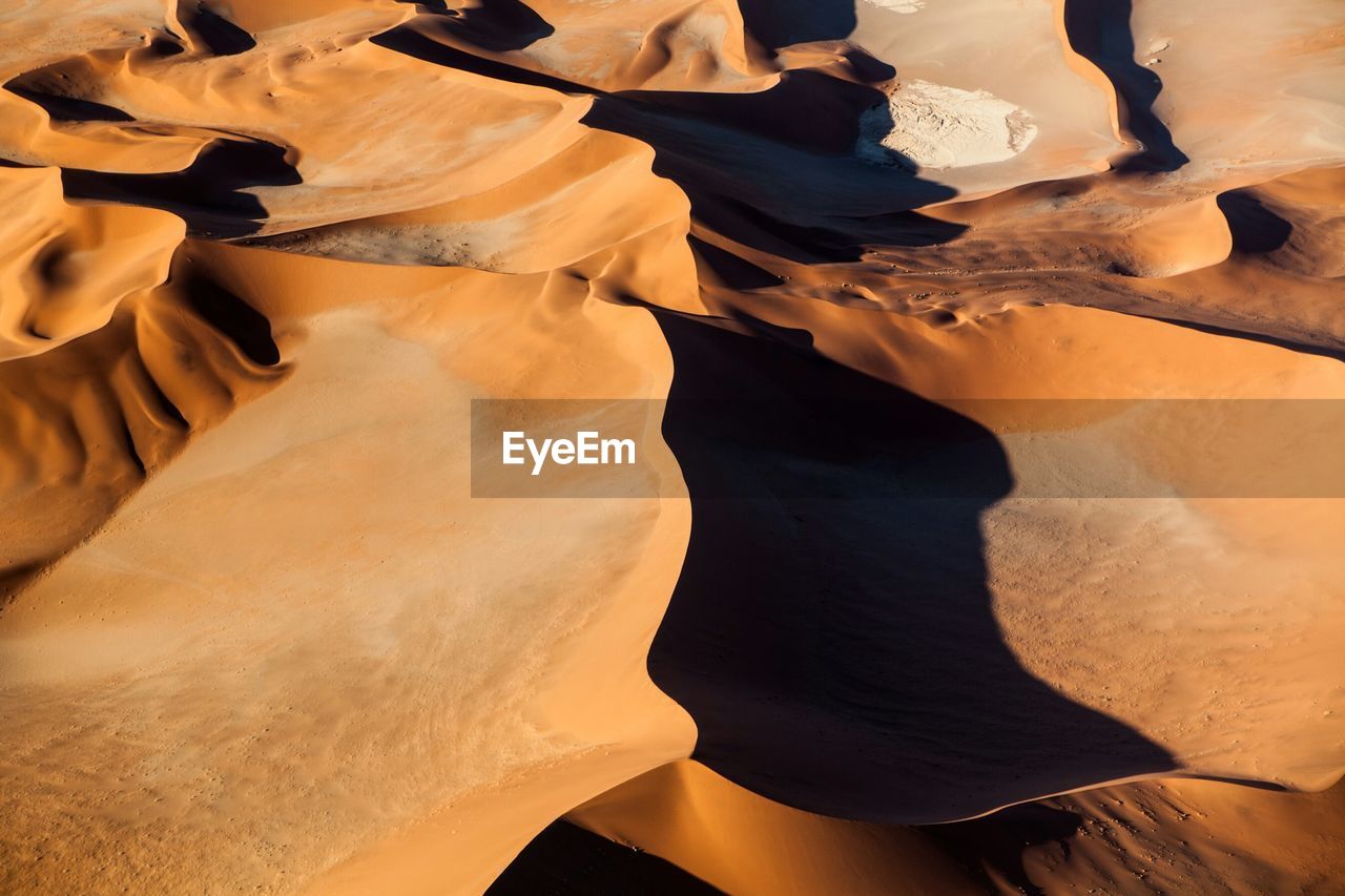 High angle view of sandy namib desert