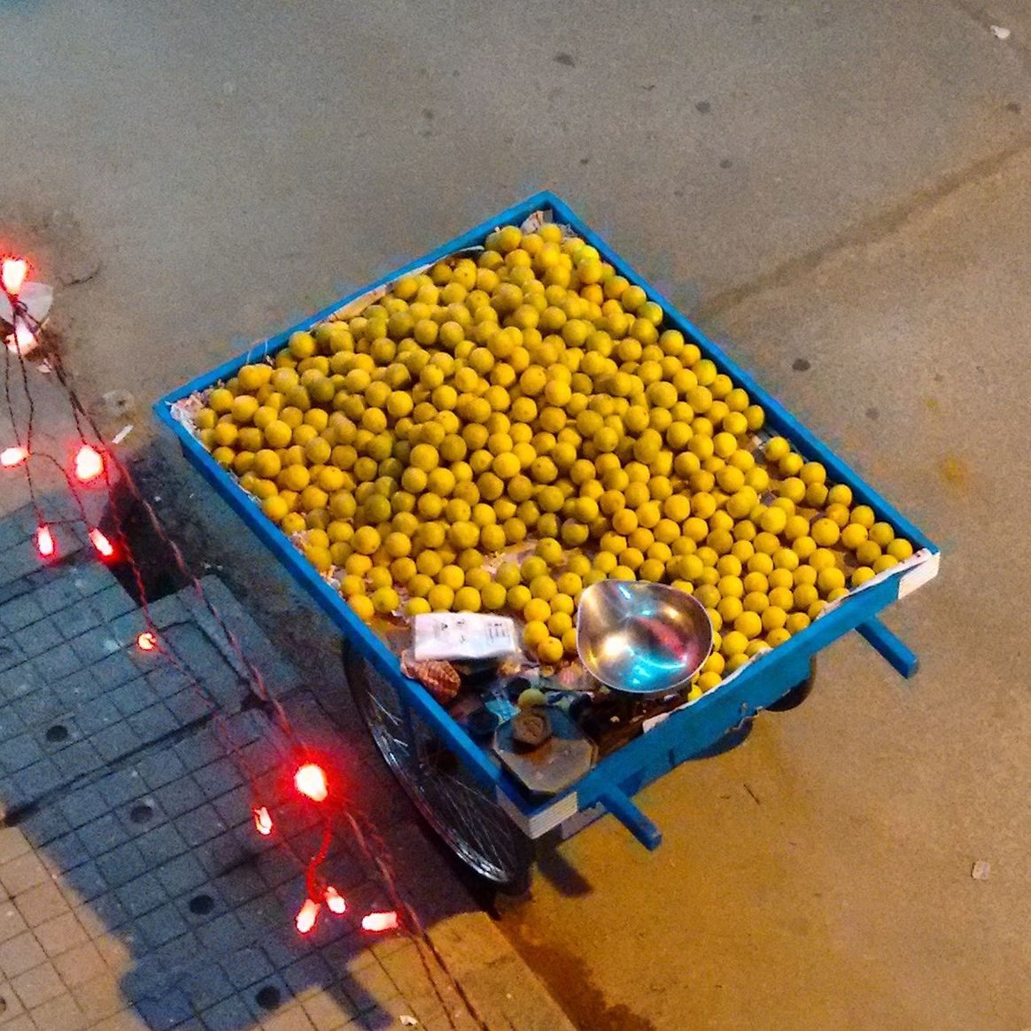 HIGH ANGLE VIEW OF FRUITS ON FLOOR