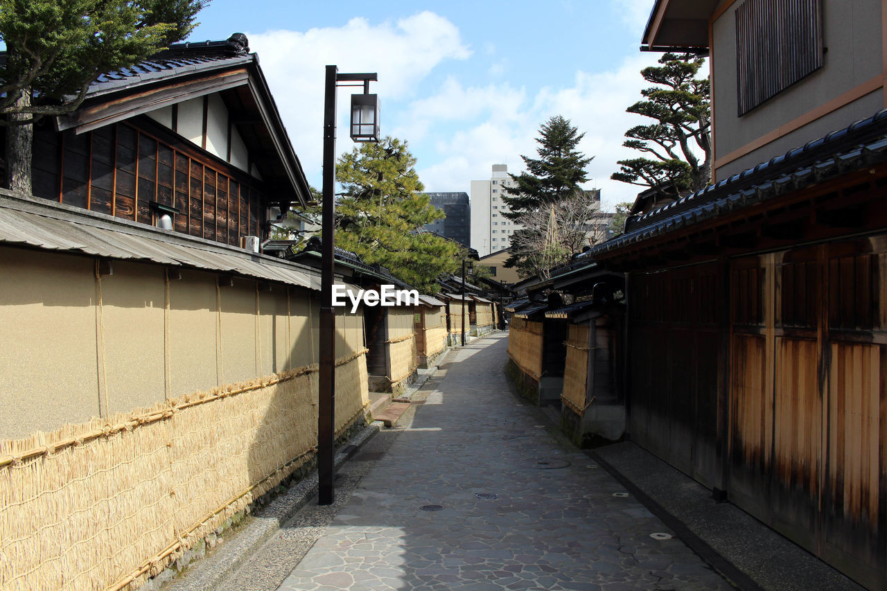 ALLEY AMIDST BUILDINGS IN CITY