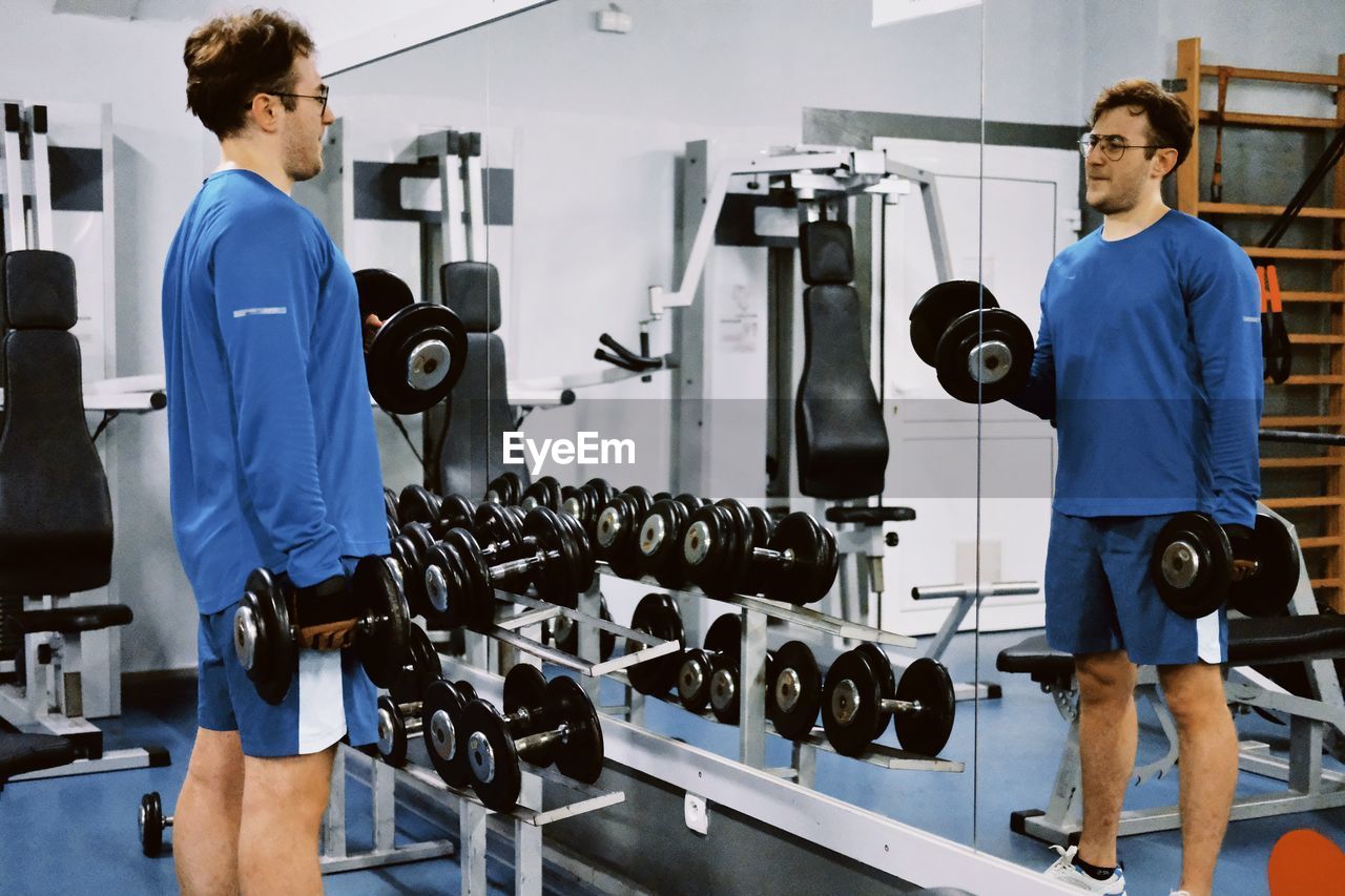 Man exercising in gym