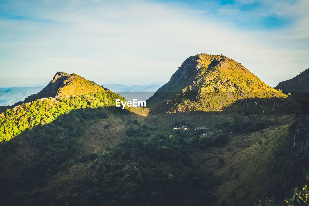 Scenic view of mountains against sky