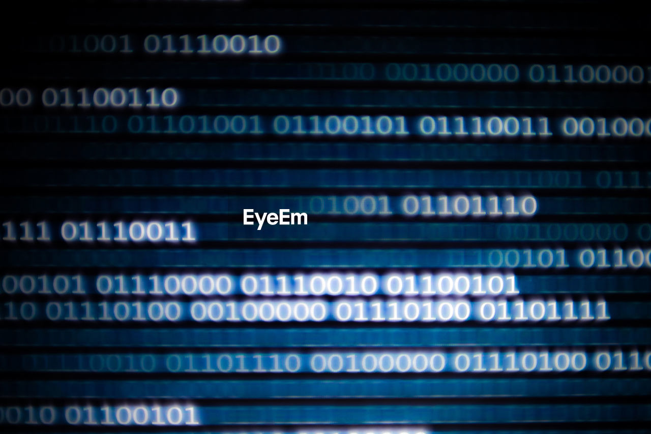 Full frame shot of binary numbers