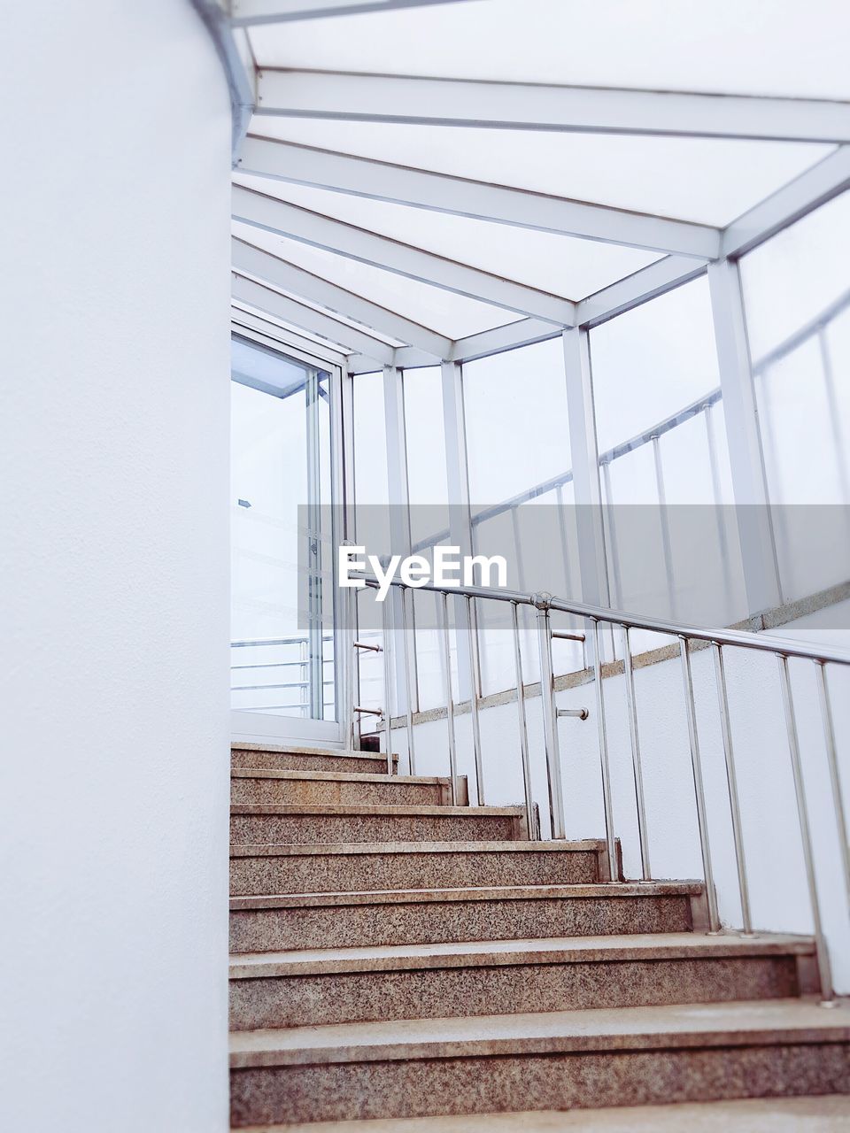 Low angle view of stairs against sky