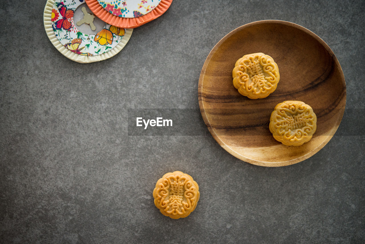 High angle view of food on table