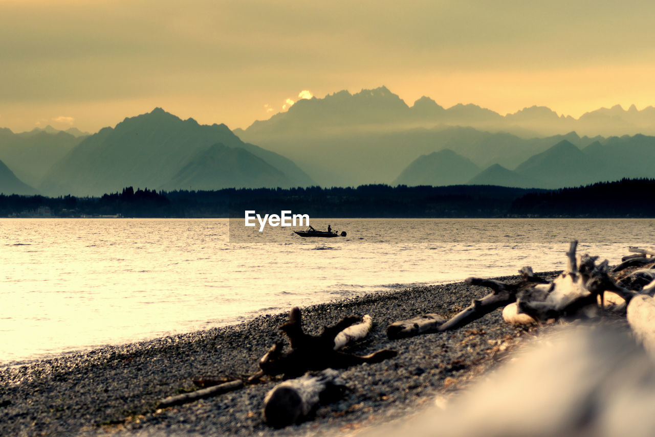 SCENIC VIEW OF SEA DURING SUNSET