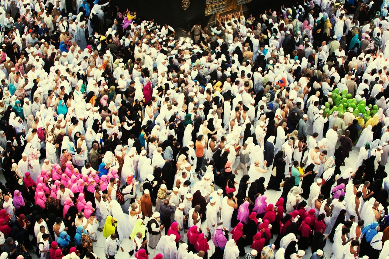 High angle view of crowd at mecca