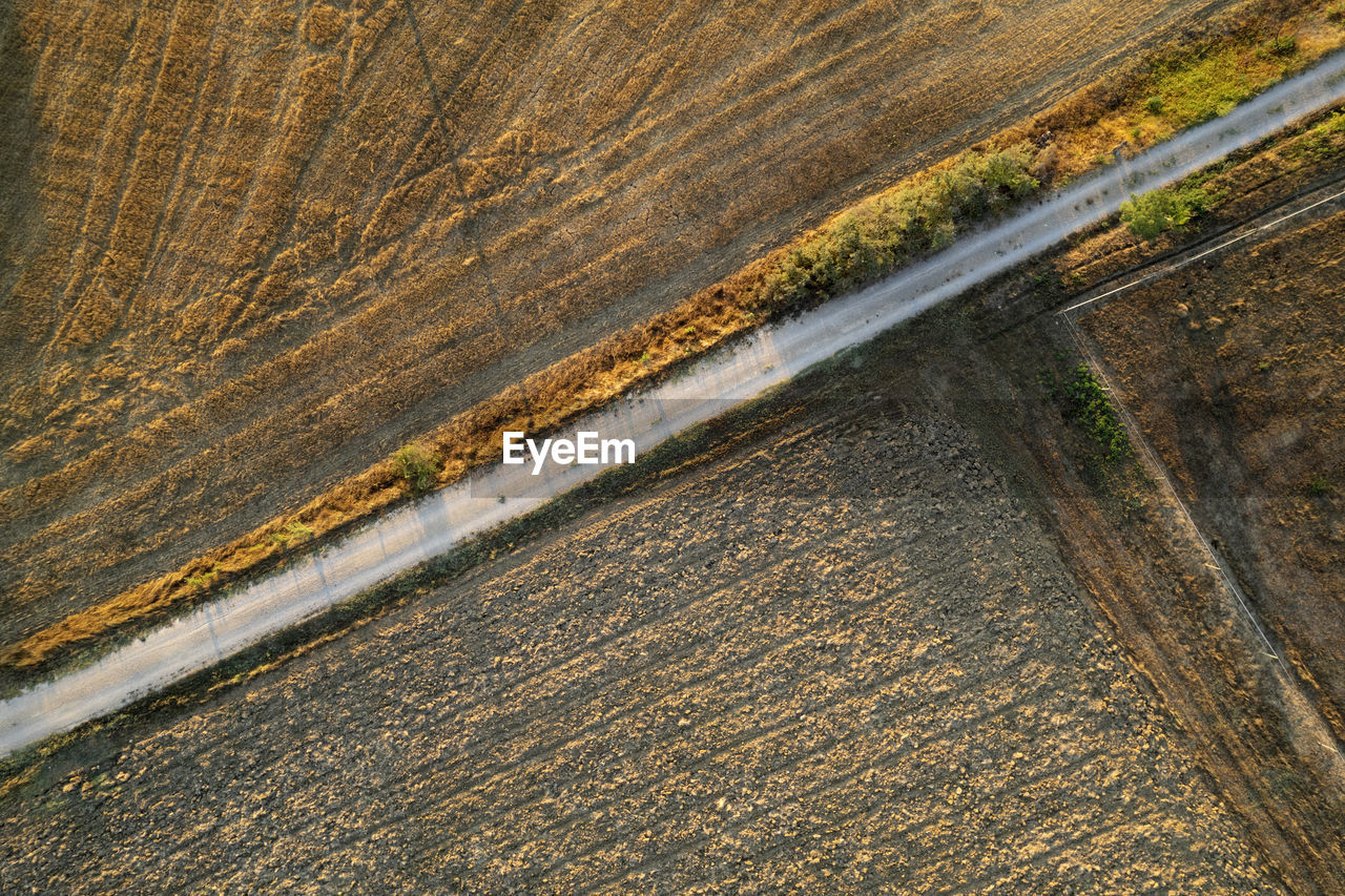 Aerial photographic documentation of the conformation of agricultural land in the autumn season