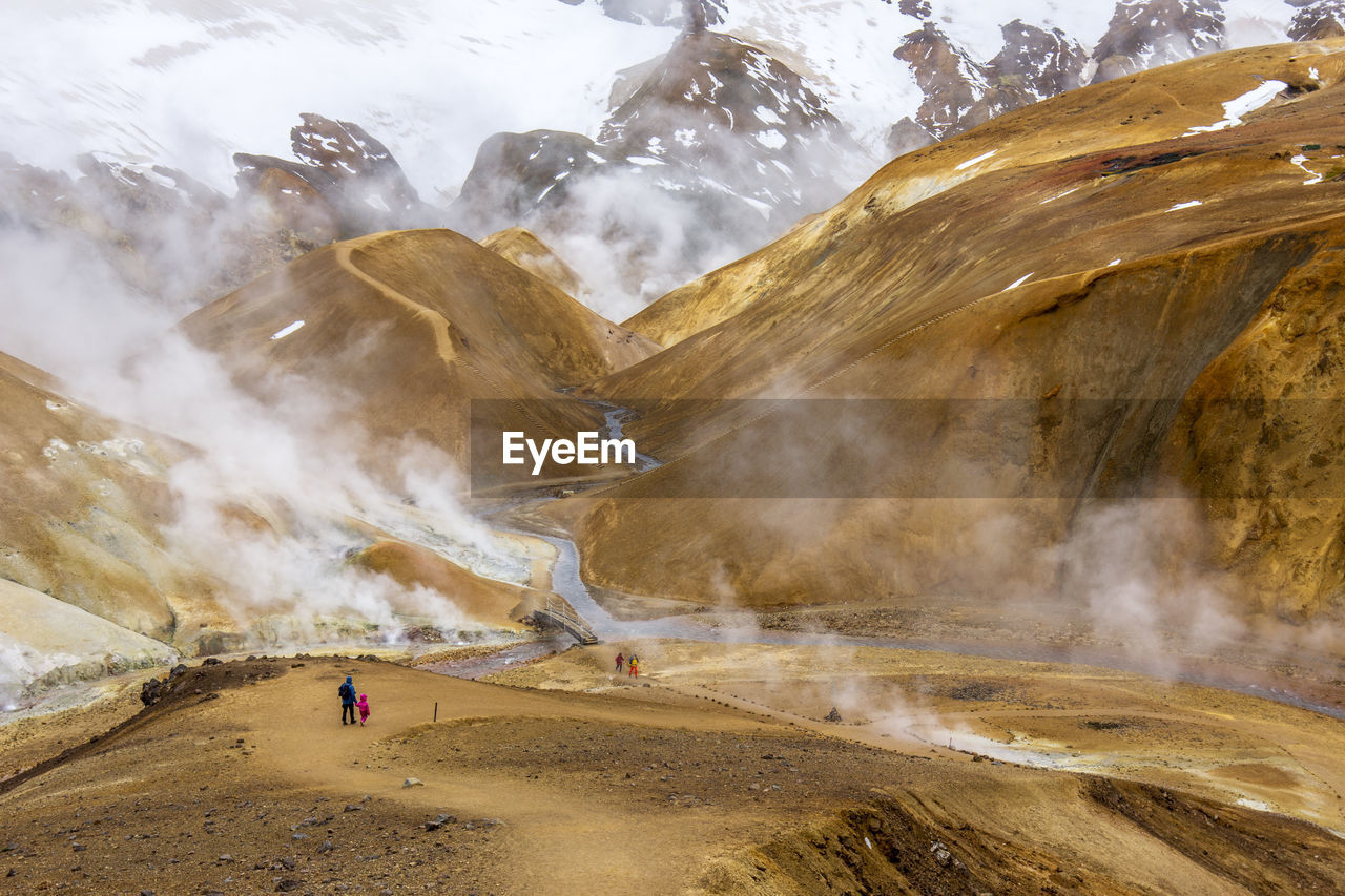 Scenic view of mountains during winter