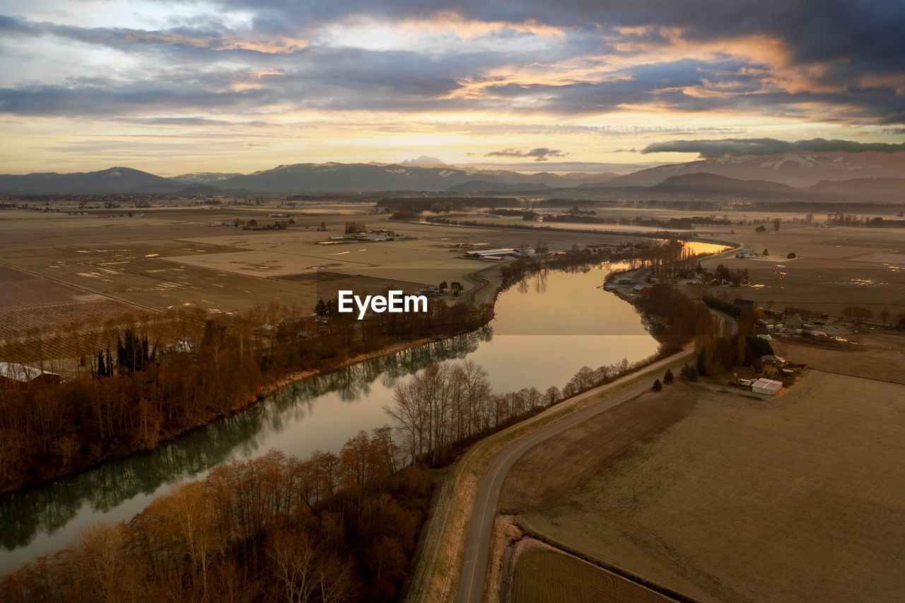 high angle view of bridge over river