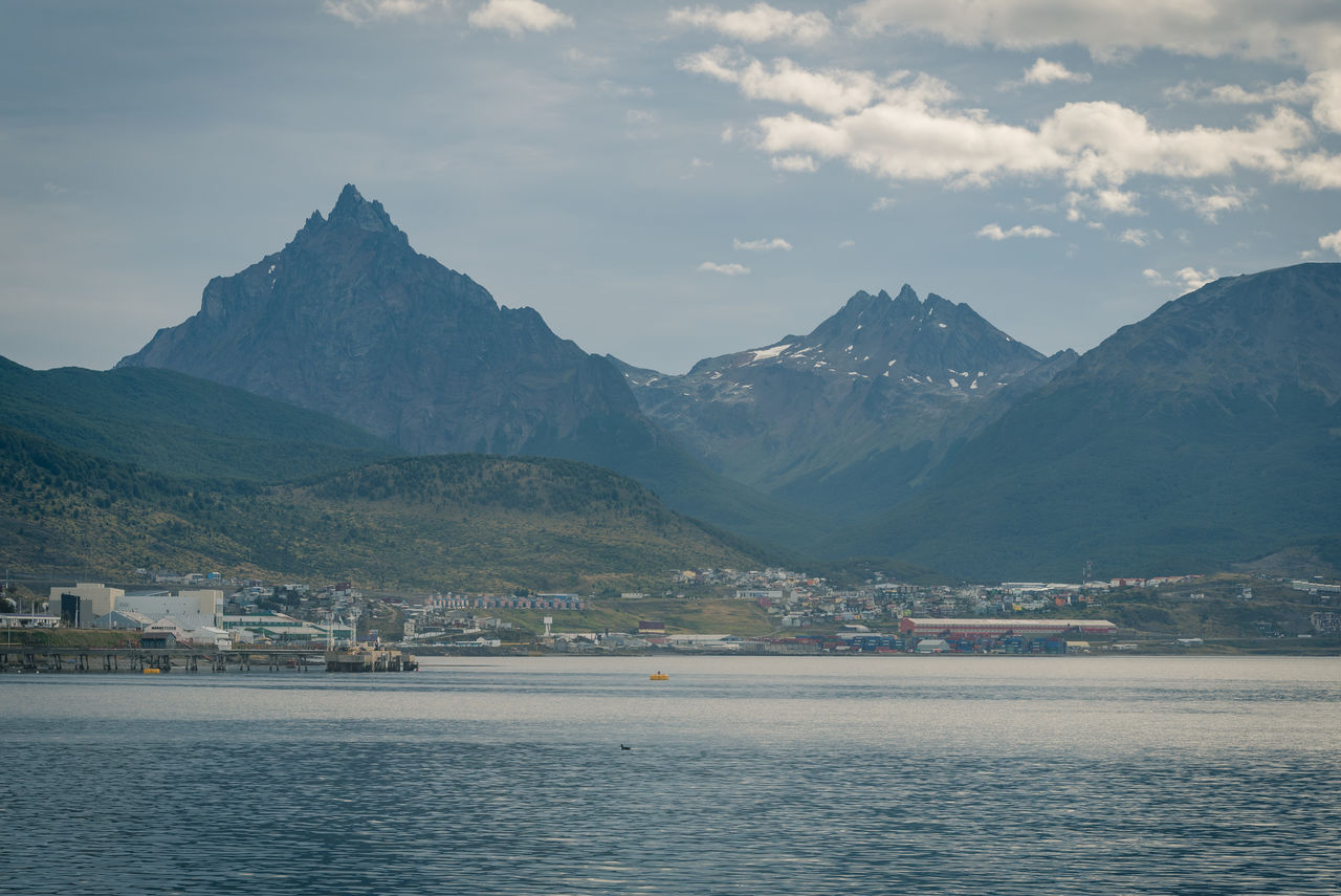 SCENIC VIEW OF SEA AND MOUNTAINS