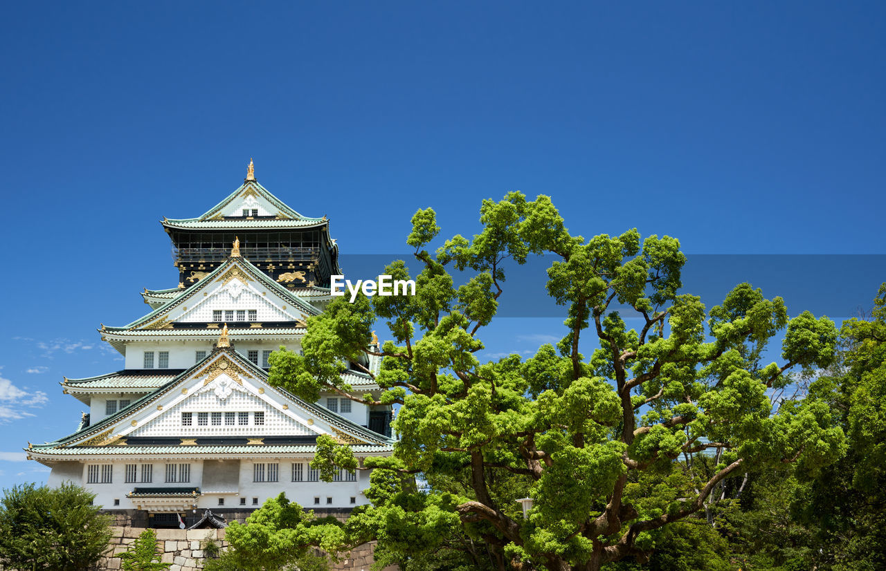 Osaka castle in osaka in summer. japan.