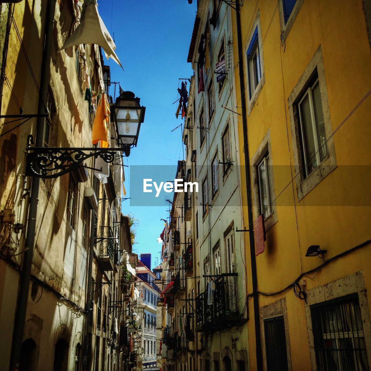 Low angle view of buildings in town