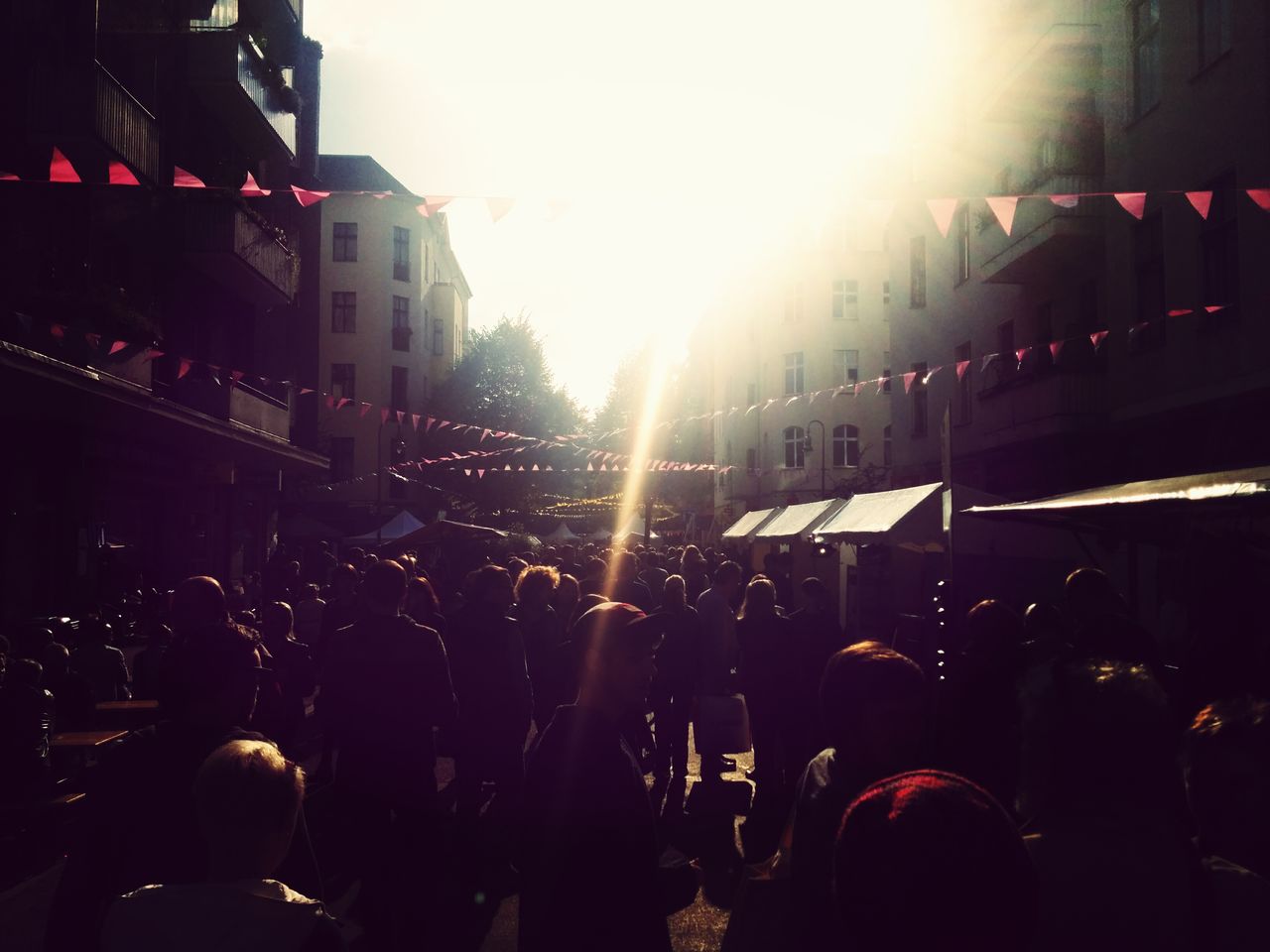 City street in sunlight