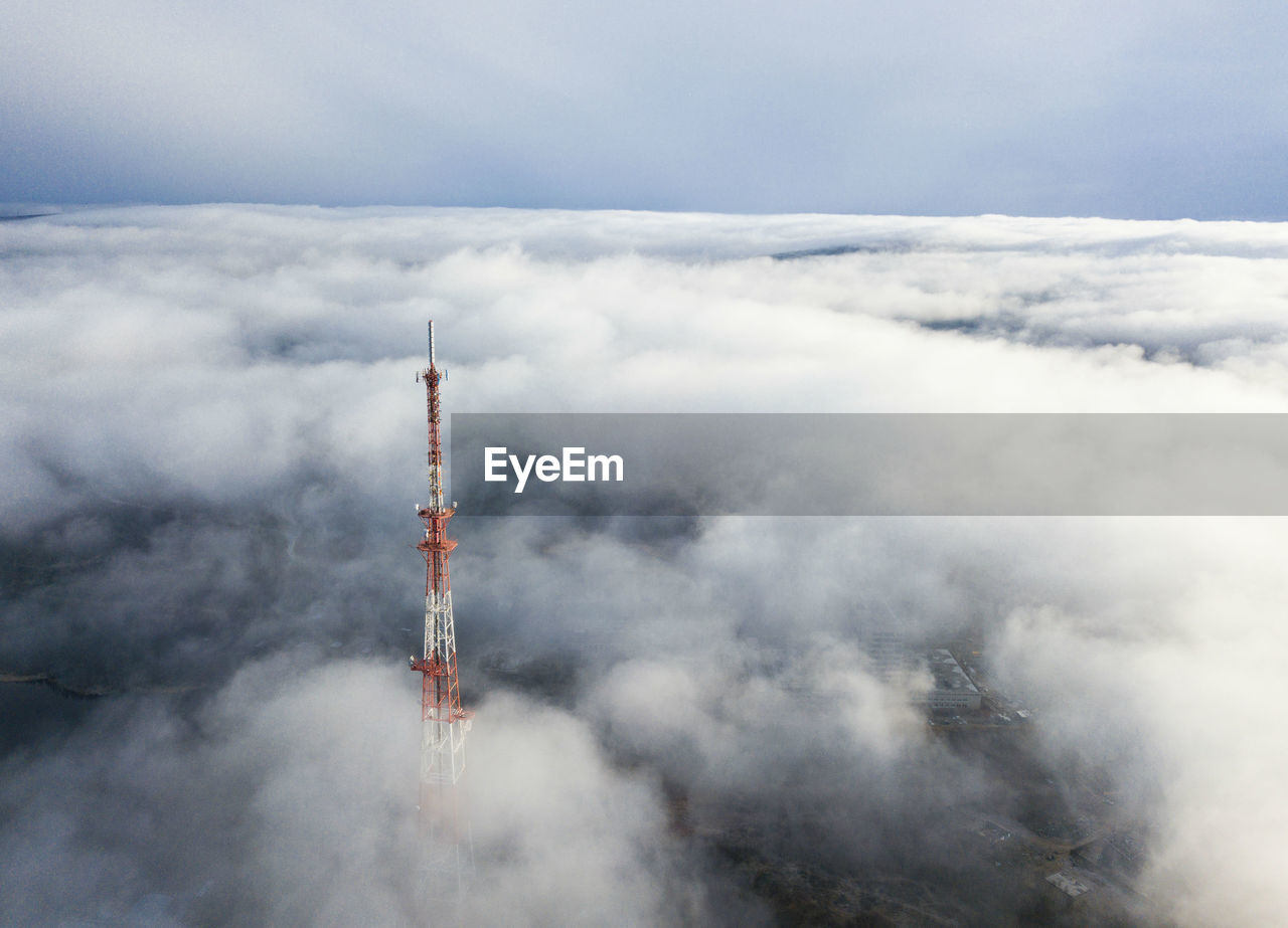 Communications tower against sky