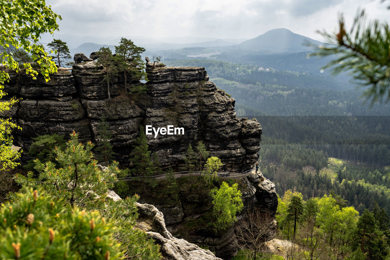 Scenic view of rocky mountains against sky