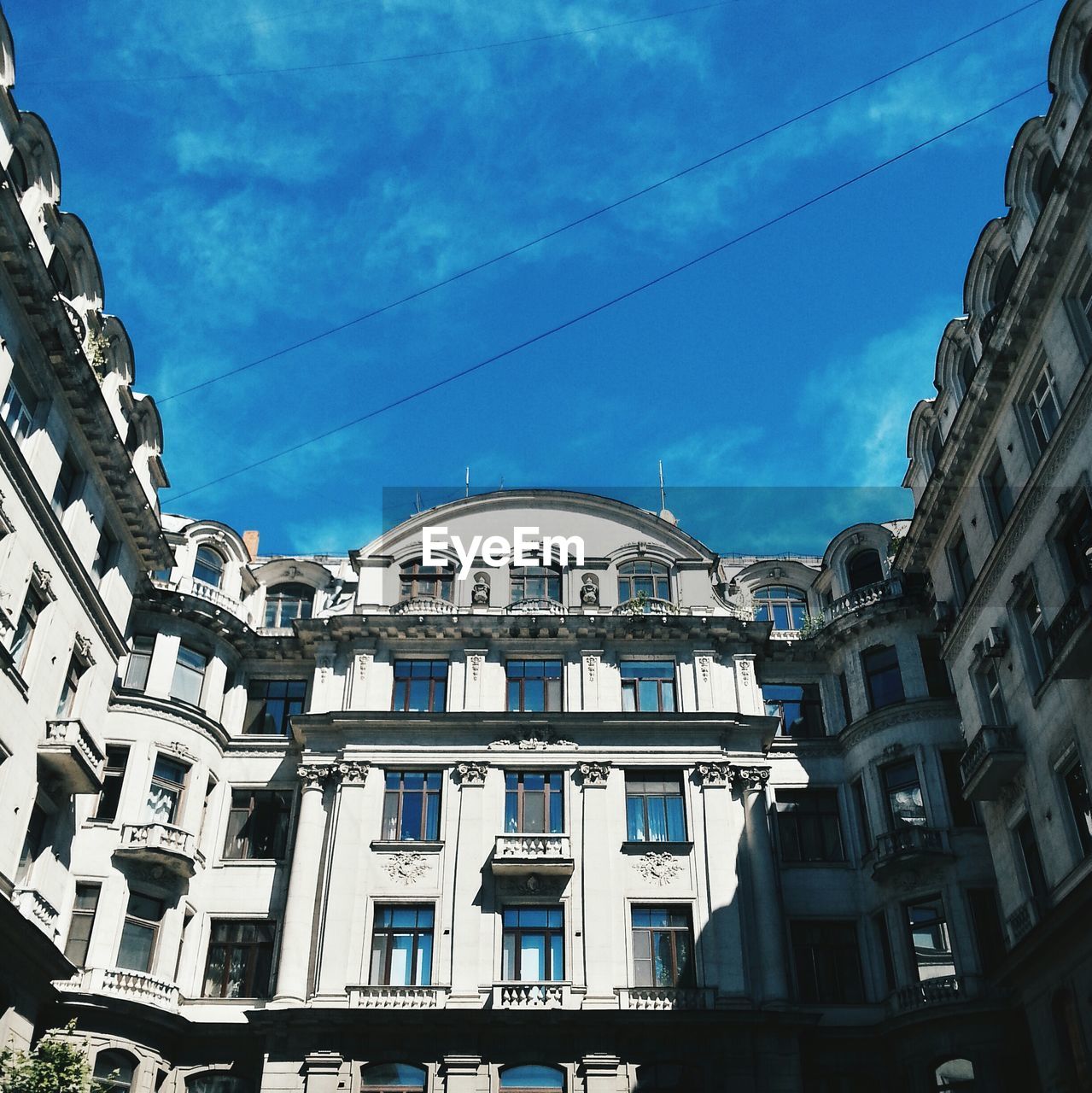 Low angle view of building sky