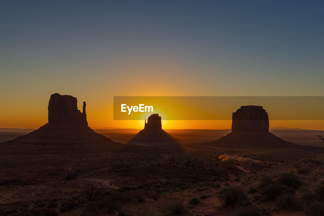 Sunrise over monument valley panorama