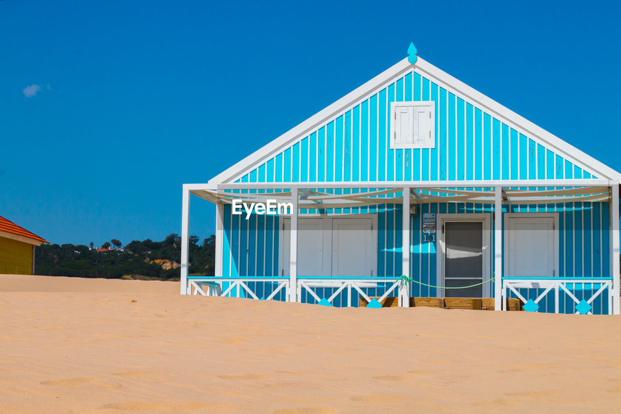 Costa de caparica is the famous tourist destination, with the typical tiny colorful house