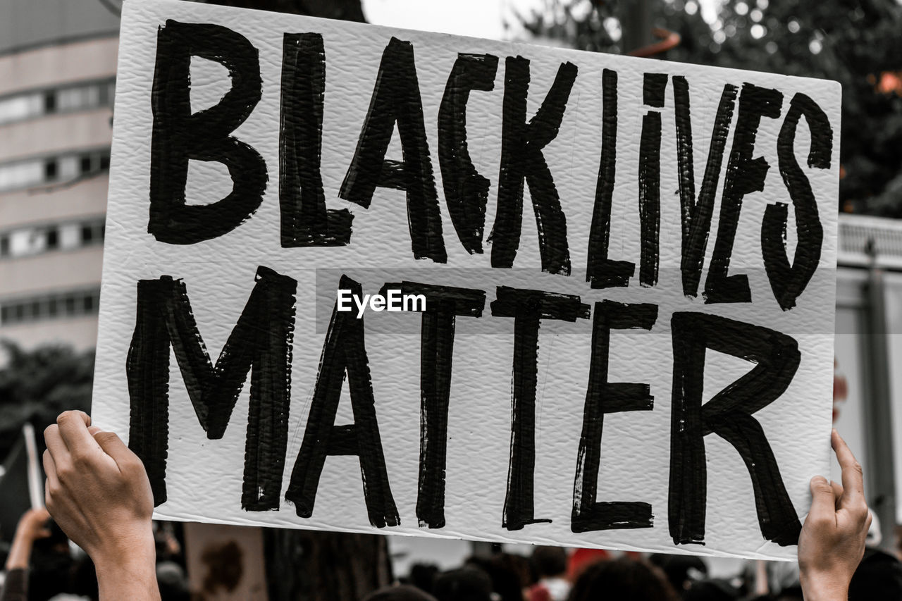 Black lives matter sign
