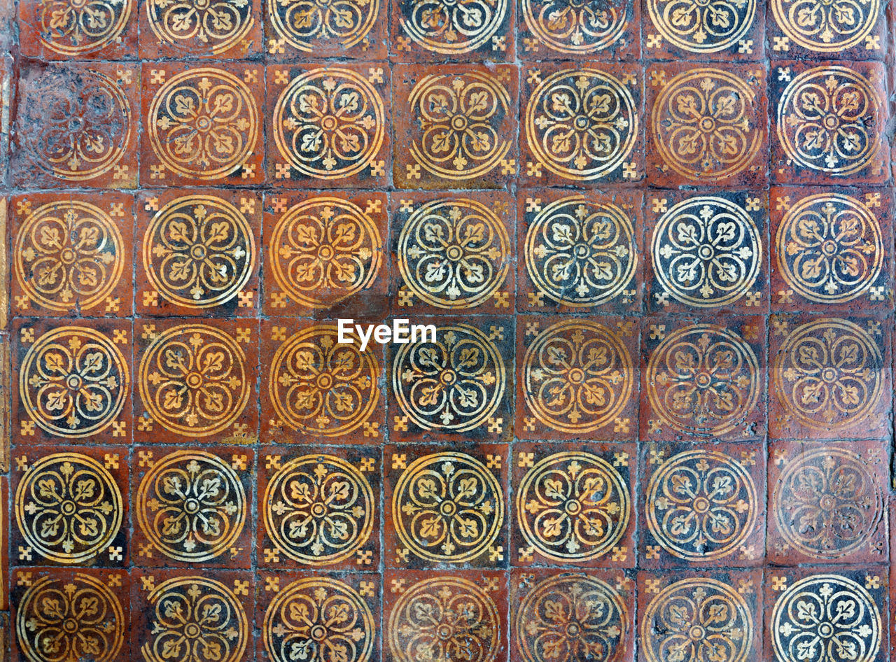 Full frame shot of medieval tiles