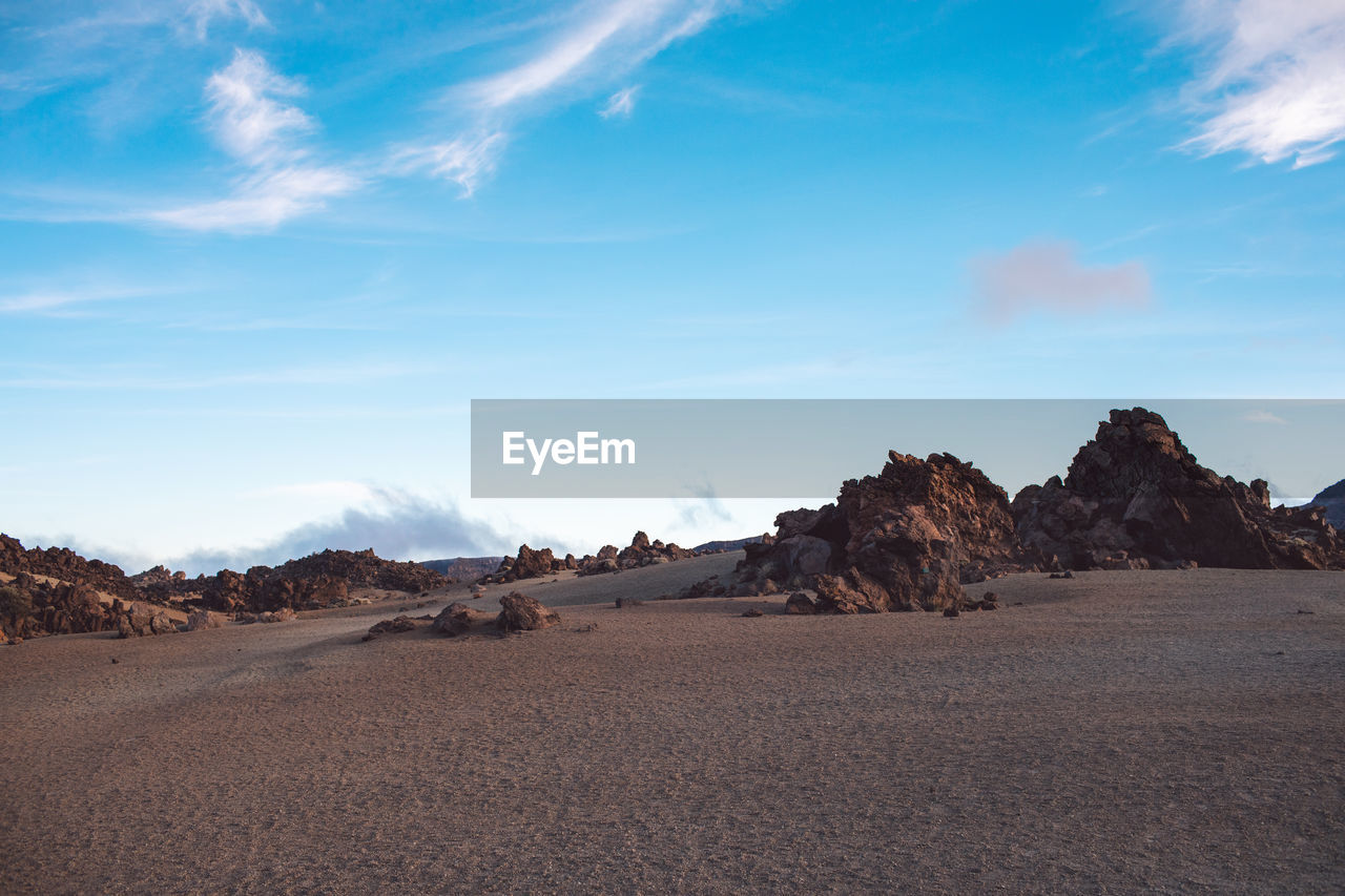 Scenic view of desert against sky