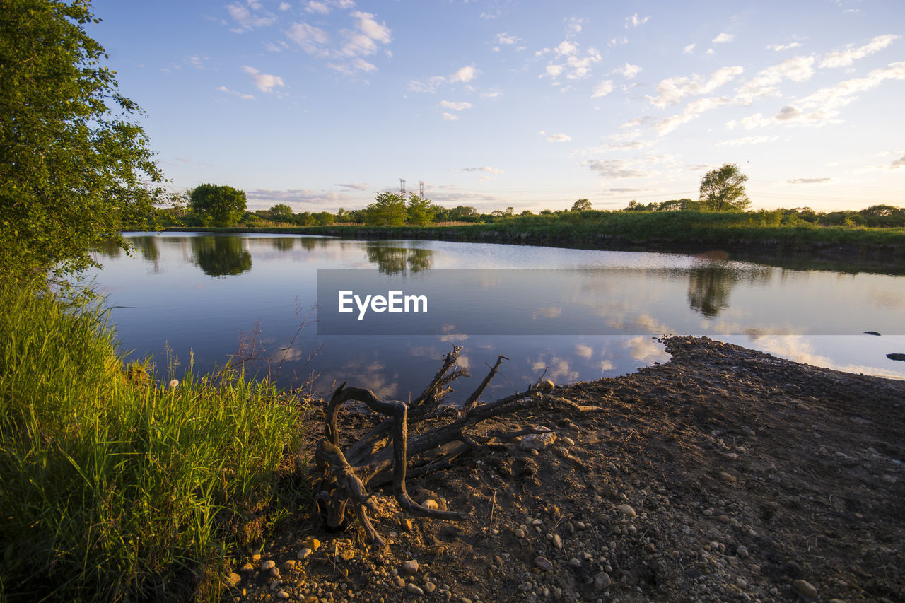 SCENIC VIEW OF LAKE WITH REFLECTION AGAINST SKY