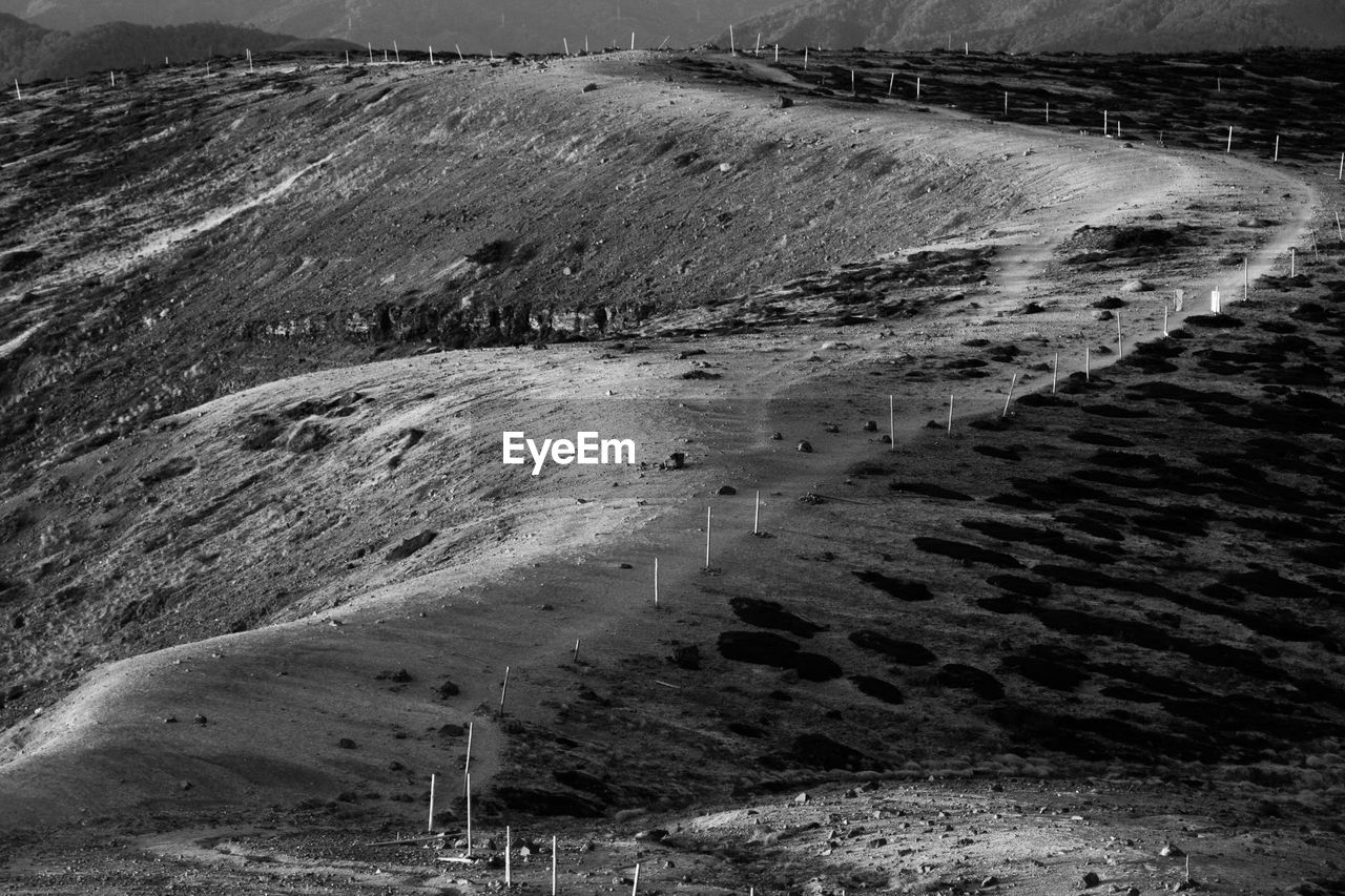 High angle view of volcanic landscape
