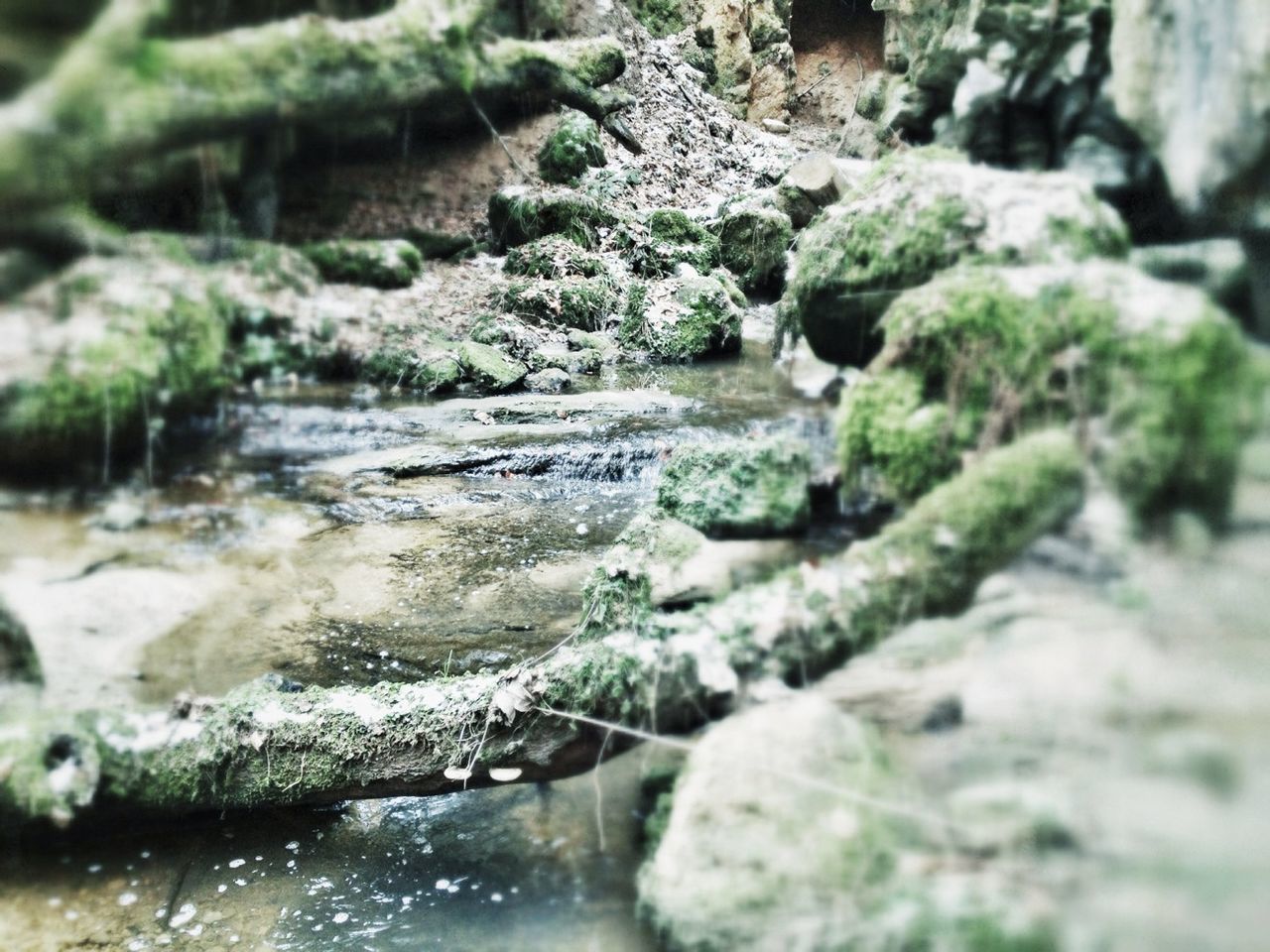 River flowing through rocks