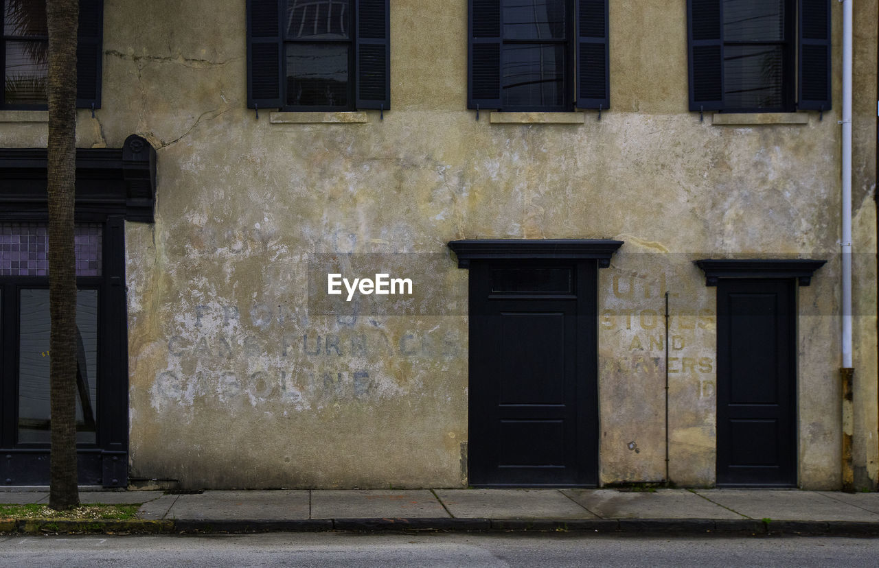 Ghost signs on building 