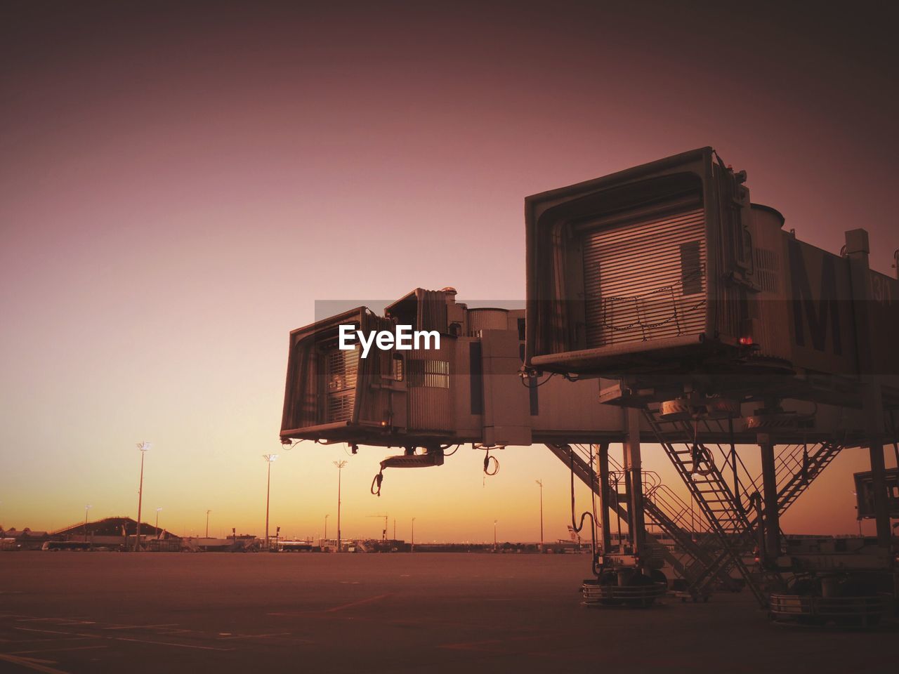 Built structure on landscape against clear sky