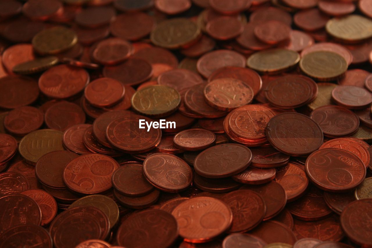 Full frame shot of coins