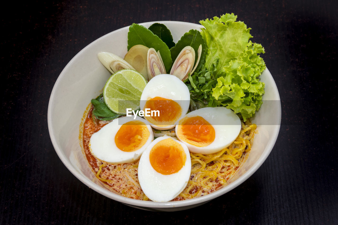 CLOSE-UP OF BREAKFAST SERVED ON PLATE