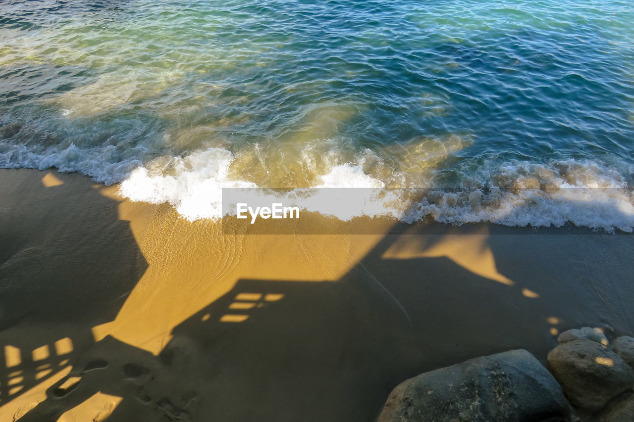 High angle view of beach