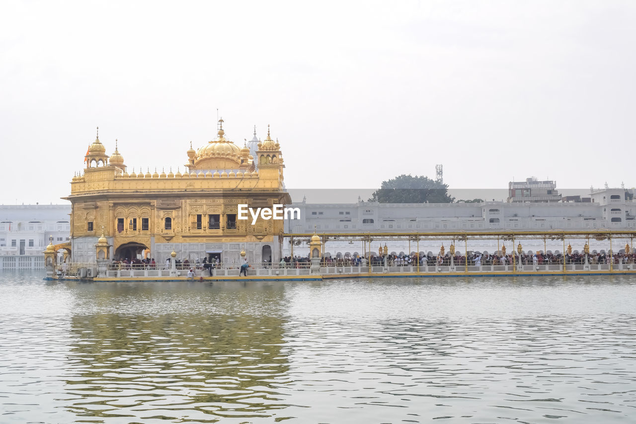 Beautiful view of golden temple - harmandir sahib in amritsar, punjab, india, famous indian sikh