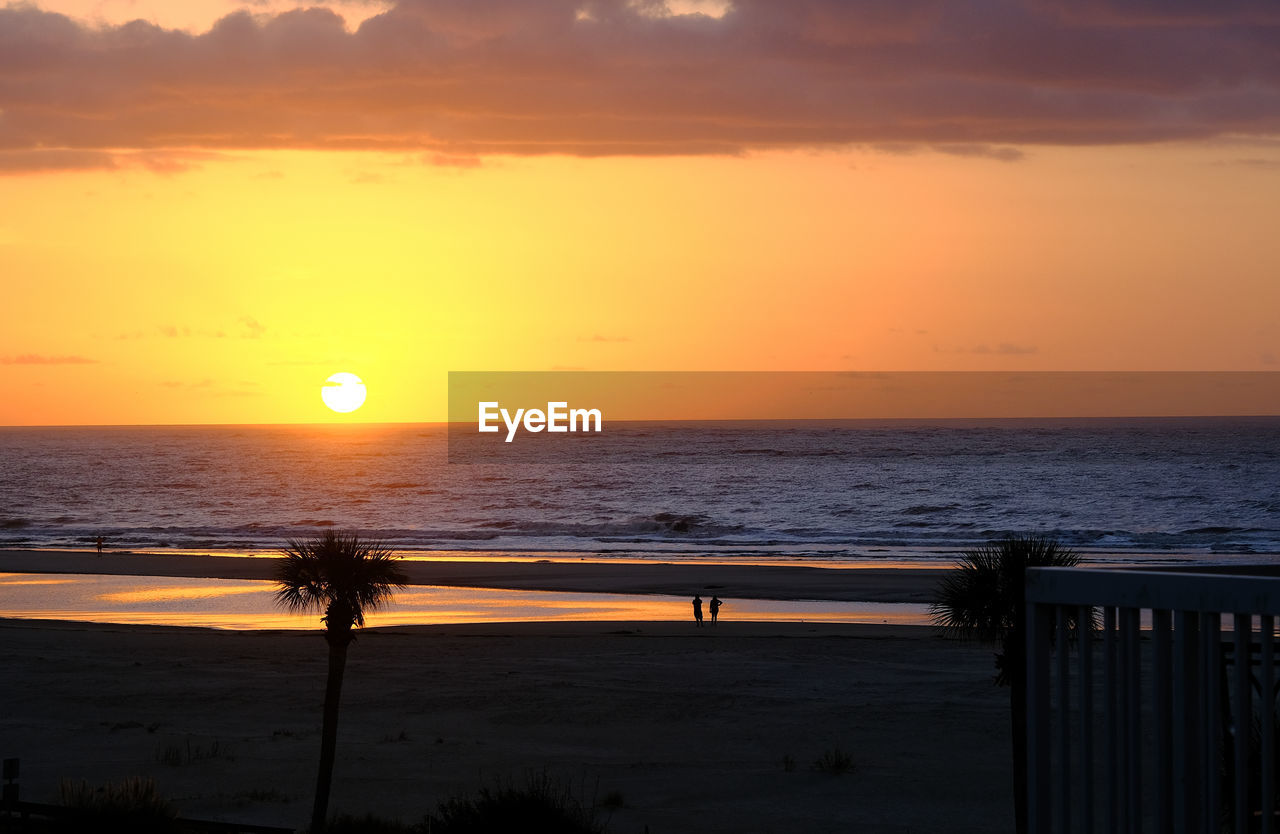 SCENIC VIEW OF BEACH DURING SUNSET