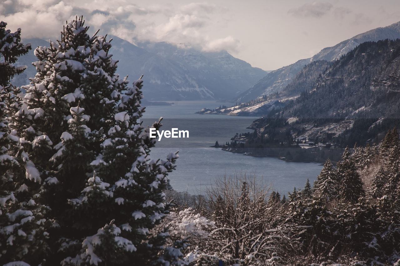 SCENIC VIEW OF MOUNTAINS DURING WINTER