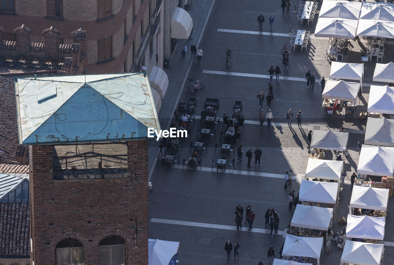 Characteristic stalls in the center of cremona, italy.