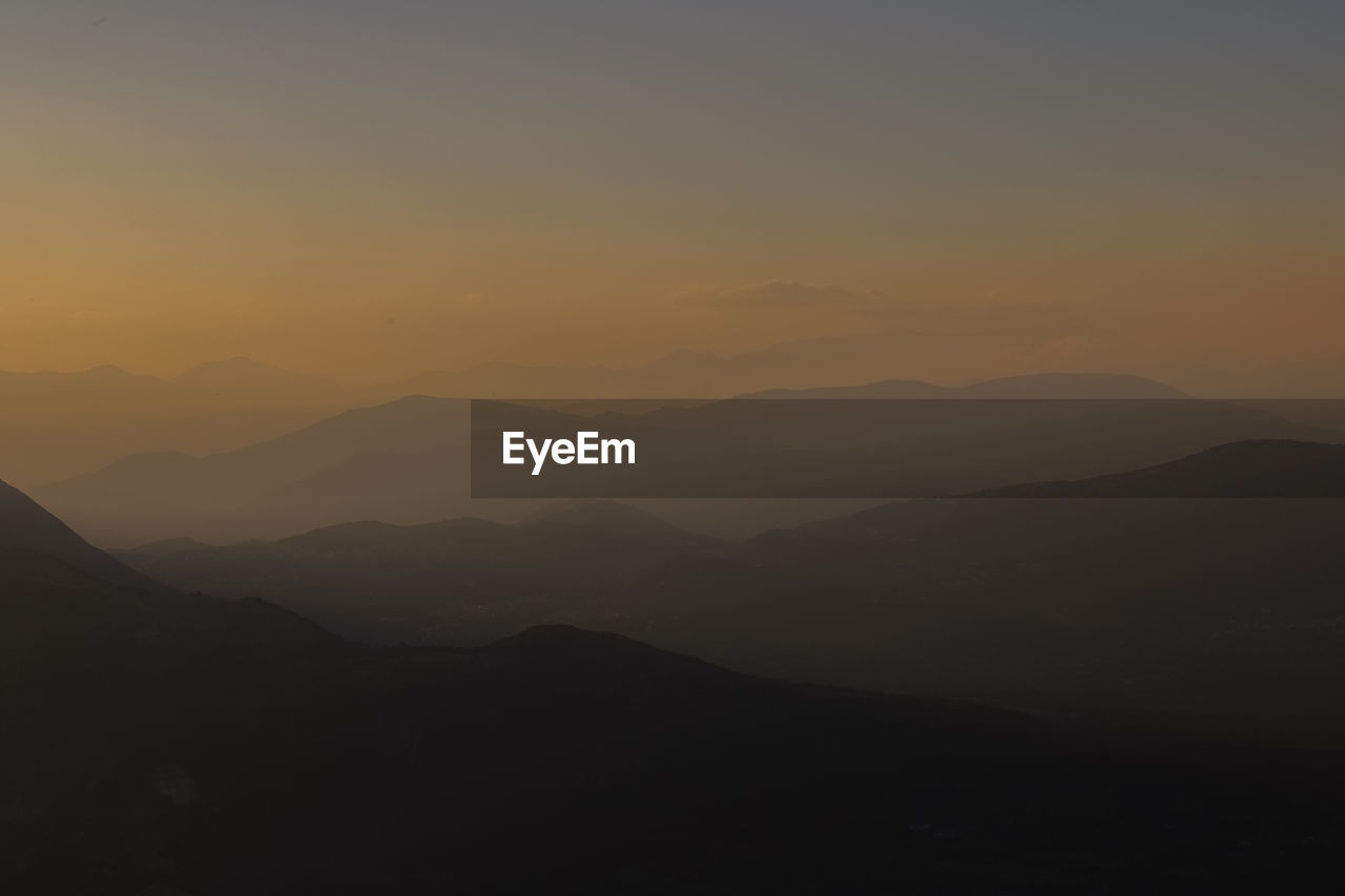 Italian mountains at sunset