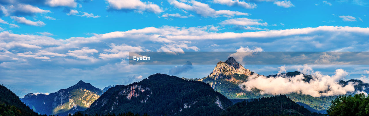 Panoramic view of mountains against sky