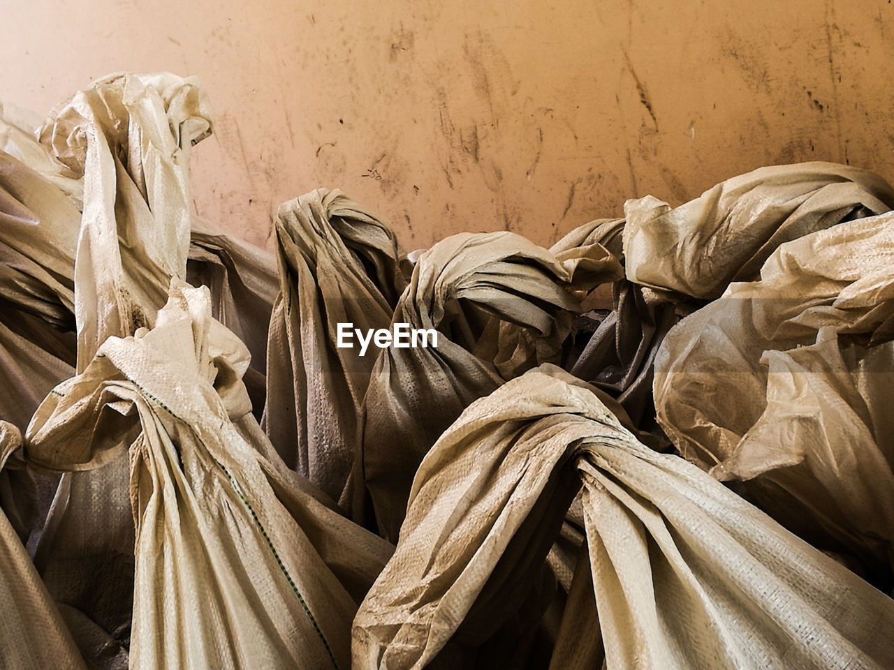 CLOSE-UP OF CLOTHES DRYING ON CLOTHESLINE